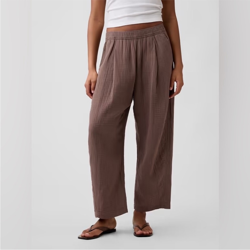 NWT! GAP Brown Mid Rise Pull-On Barrel Gauze Pants - Multiple 🩷